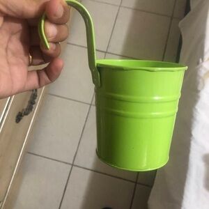 Lime Green Metal Hanging Planter